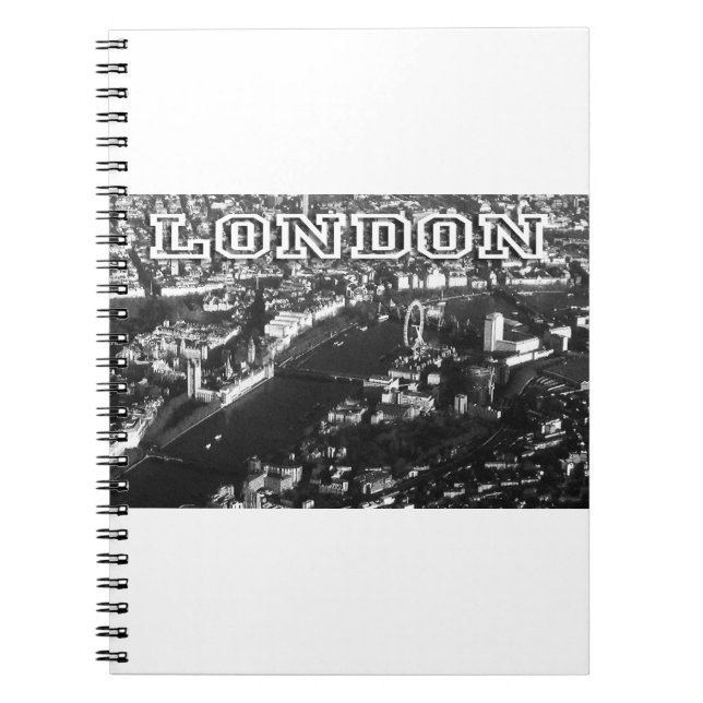 Caderno Espiral Vista aérea de Londres (Frente)