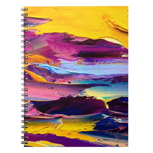 Caderno Espiral Vista aproximada de uma pintura de óleo de faca de (Frente)