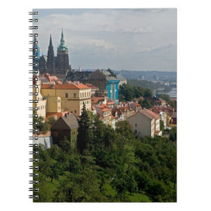 Caderno Espiral Vista da Catedral de São Vito, Praga, República Tc