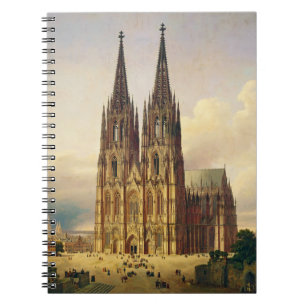 Caderno Espiral Vista da majestade gótica da Catedral de Colônia