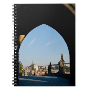 Caderno Espiral Vista da ponte Charles em Praga