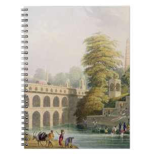 Caderno Espiral Vista da ponte perto de Baroda em Guzerat, do Vo