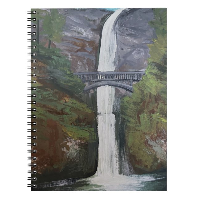 Caderno Espiral Vista das Cataratas Multnomah (Frente)
