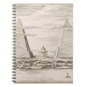 Caderno Espiral Vista das pirâmides perto da tumba dos Reis Egípci
