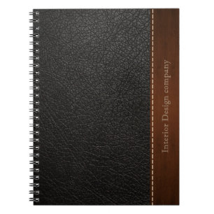 Caderno Espiral Vista de couro preto
