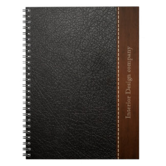 Caderno Espiral Vista de couro preto