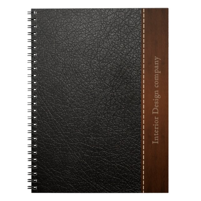 Caderno Espiral Vista de couro preto (Frente)