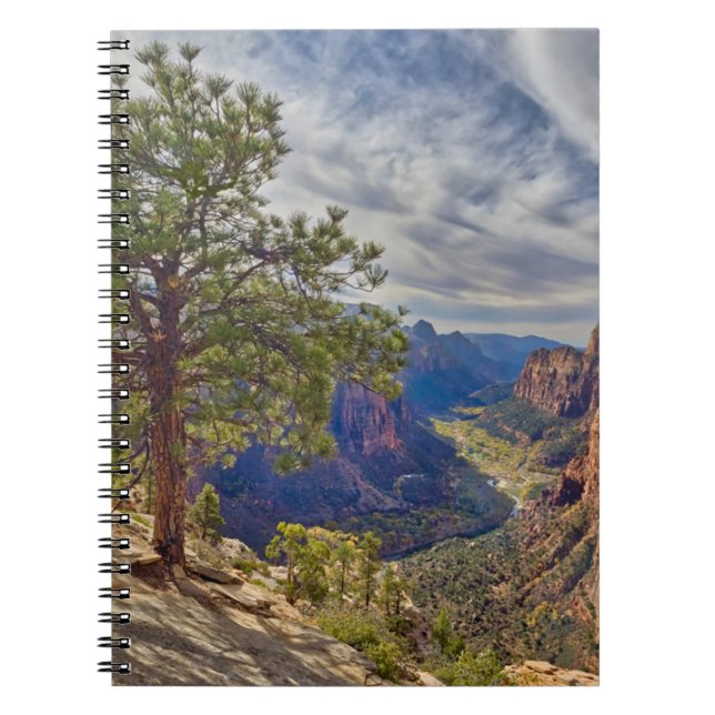 Caderno Espiral Vista de Desfiladeiro Zion a partir de Anjos (Frente)