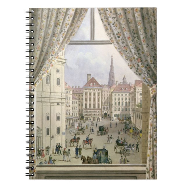 Caderno Espiral Vista do Freyung, Viena, 1825 (gouache no pape (Frente)
