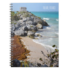 Caderno Espiral Vista do Oceano de Túlio no México Viagem Souvenir