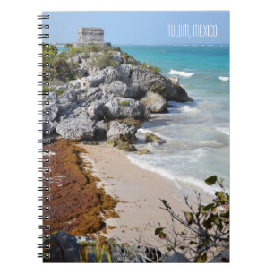 Caderno Espiral Vista do Oceano de Túlio no México Viagem Souvenir