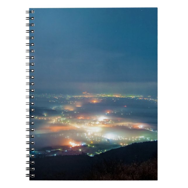 Caderno Espiral Vista Noturna Aso Night Sea Of Clouts Japan Kumamo (Frente)