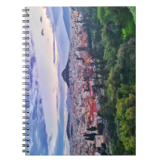 Caderno Espiral Vista Púrpura Sunset de Atenas Cênica