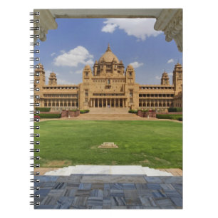 Caderno Espiral Vista traseira do hotel Umaid Bhawan Palace, Jodjp