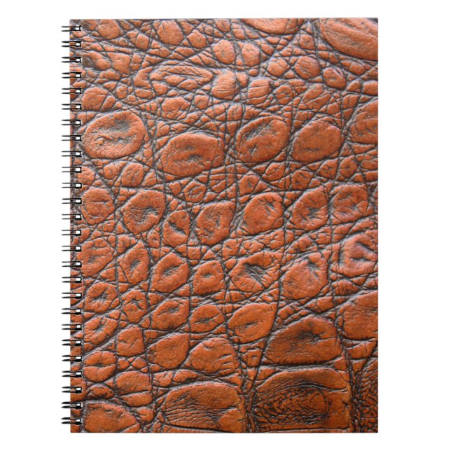 Caderno Espiral visual de couro de crocodilo falso (Frente)