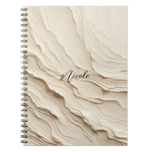 Caderno Espiral Visual Texturizado Boêmio Creme de Marfim