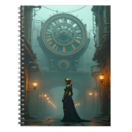 Caderno Espiral Vitoriano Steampunk com o Tempo