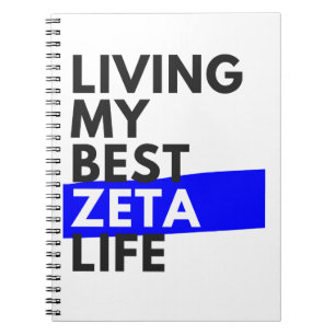 Caderno Espiral Vivendo minha melhor vida Zeta - Notebook bonito