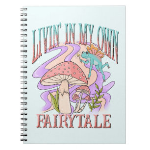 Caderno Espiral Vivendo No Meu Conto De Feira - Sapo E Cogumelo