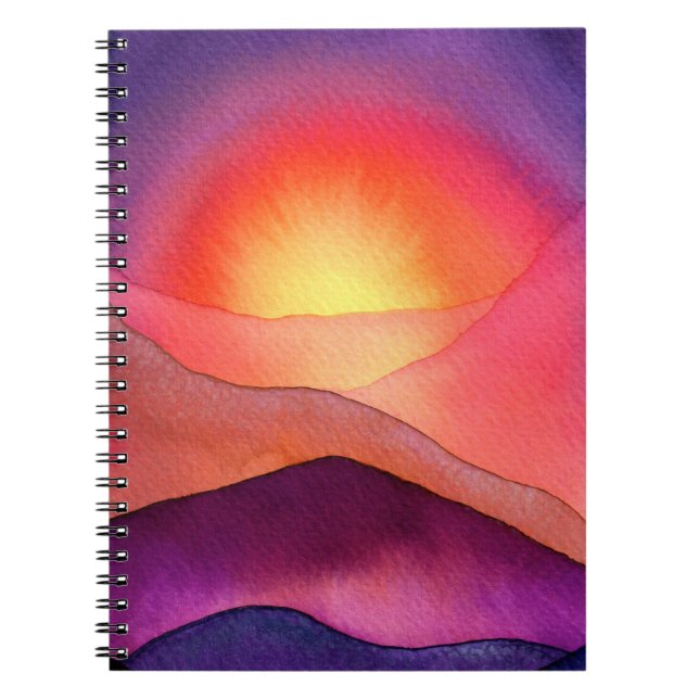 Caderno Espiral Vivid Purple And Orange Sunset Notebook (Frente)