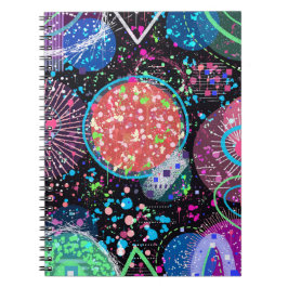 Caderno Espiral Vizinhança Galáctica: Cartão Postal de Arte Abstra