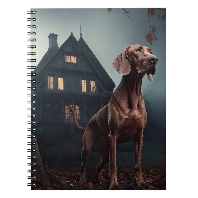 Caderno Espiral Vizsla Halloween Scary (Frente)