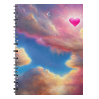 Caderno Espiral Voando através do Diário das Nuvens