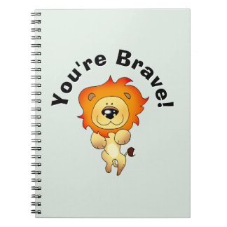 Caderno Espiral Você É Corajoso Encorajamento De Leão De Desenho A