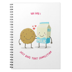 Caderno Espiral Você E Eu Apenas A Conexão Leite E Cookies