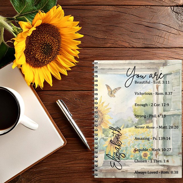 Caderno Espiral Você é: Lindas, Escrituras personalizadas (Criador carregado)