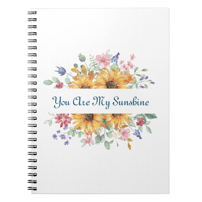 Caderno Espiral Você É Minha Citação de Sol e Girassol (Frente)