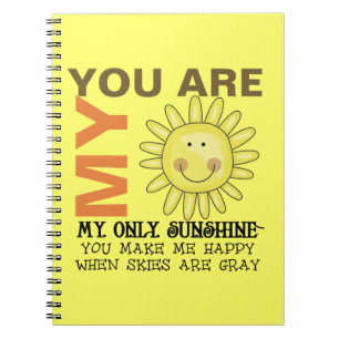 Caderno Espiral Você é minha luz do sol