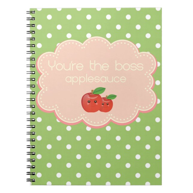 Caderno Espiral Você é o chefe, compota de maçã! (Frente)