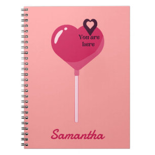 Caderno Espiral Você está no meu amor cardíaco rosa