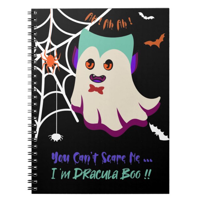 Caderno Espiral Você não pode me assustar Eu sou Dracula Boo Noteb (Frente)