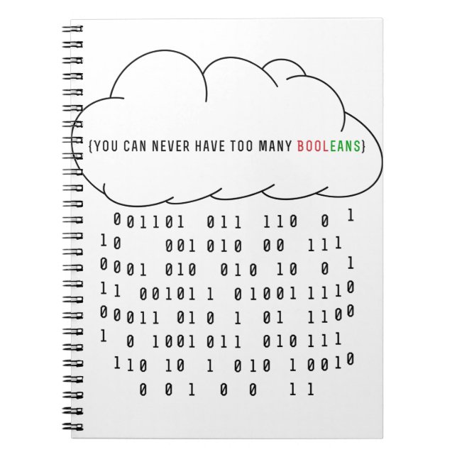 Caderno Espiral Você nunca pode ter muitos booleanos! (Atualizado) (Frente)