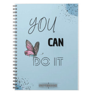 Caderno Espiral VOCÊ PODE FAZÊ-LO - Notebook motivacional borbolet