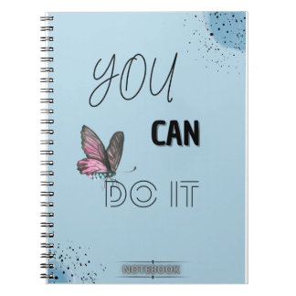 Caderno Espiral VOCÊ PODE FAZÊ-LO - Notebook motivacional borbolet