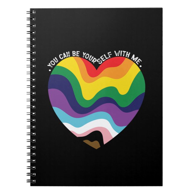 Caderno Espiral Você Pode Ser Você Mesmo Comigo LGBT Transgênero G (Frente)
