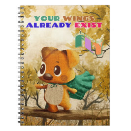 Caderno Espiral Você Tem As Asas Voando Um Cachorro Pequeno E Insp