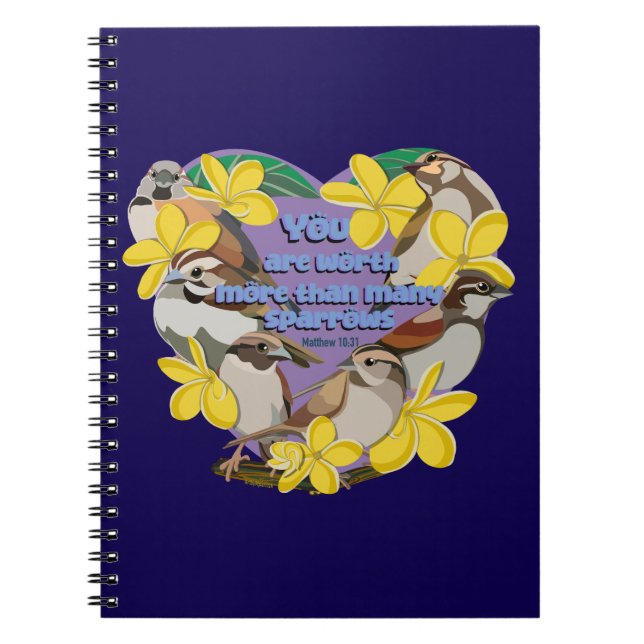 Caderno Espiral Você vale mais do que muitos pardais (Frente)