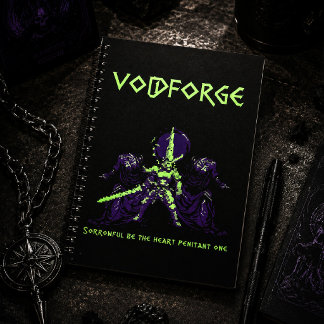 Caderno Espiral Voidforge "Penitente" Arte Pixel de Fantasia Sombr