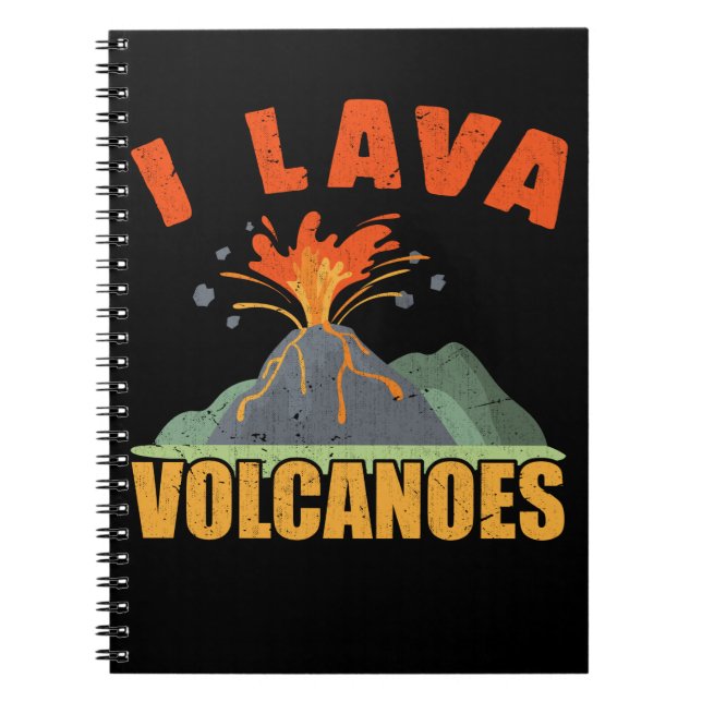 Caderno Espiral Volcano Lava Engraçado Geologia (Frente)