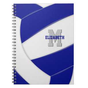 Caderno Espiral vôlei branca-azul personalizada masculina