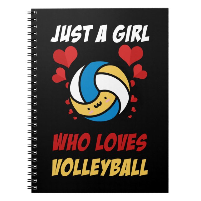 Caderno Espiral Voleibol Apenas Uma Menina Que Ama Voleibol 527 Vo (Frente)