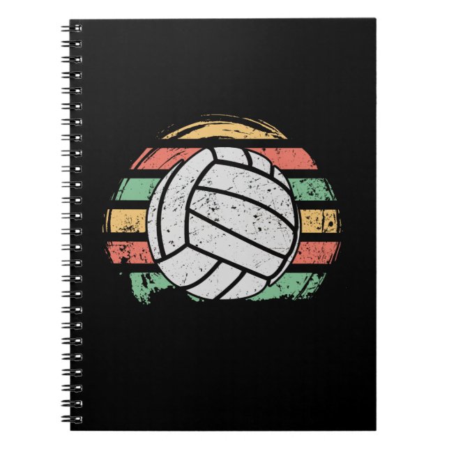 Caderno Espiral Voleibol de Retro Vintage (Frente)