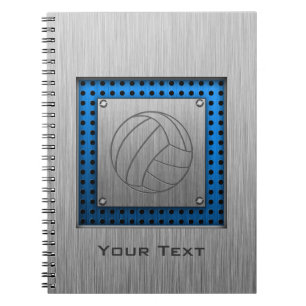 Caderno Espiral Voleibol escovado do Metal-olhar