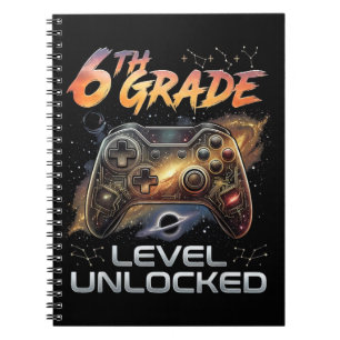 Caderno Espiral Voltar às Aulas Gamer 6º Ano Primeiro Dia de Aula