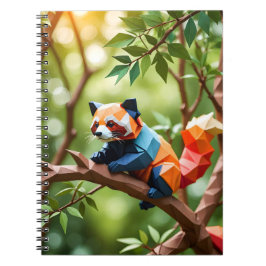 Caderno Espiral Voltar às Aulas Origami Panda Vermelho