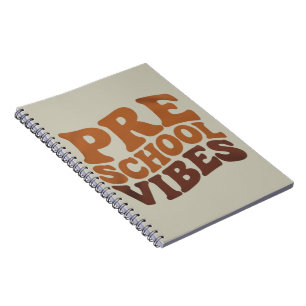 Caderno Espiral Voltar às aulas primeiro dia do pré-escolar Groovy